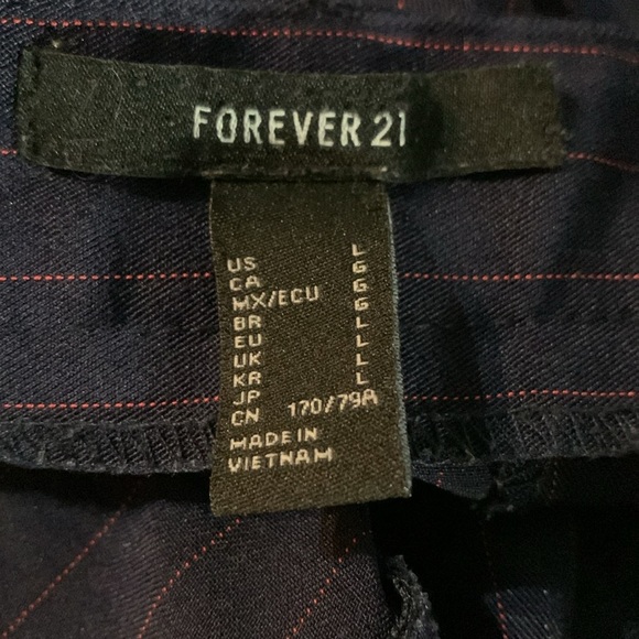 Forever 21 Blue Red Stripe Pants L - Picture 8 of 9
